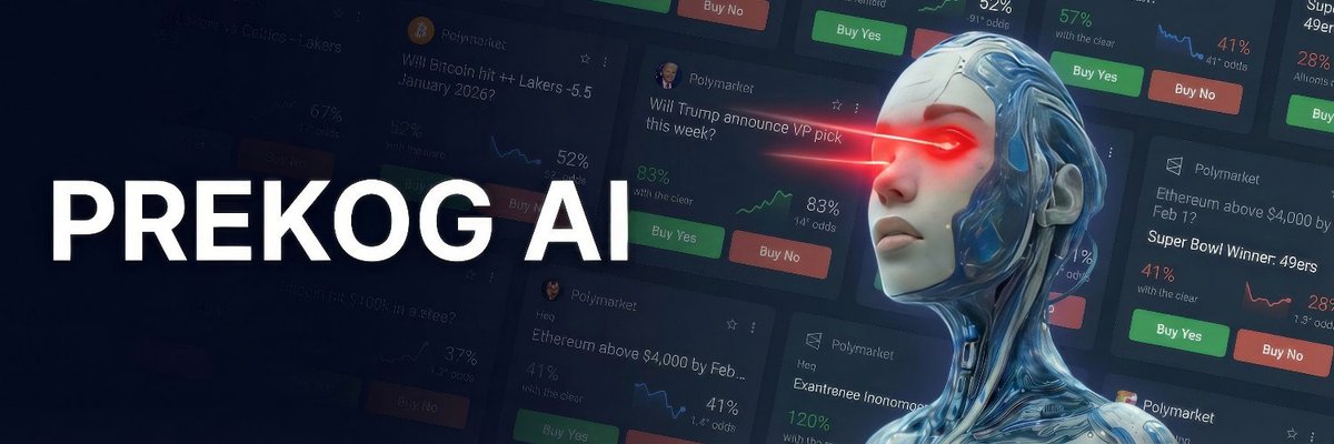 Limitbreaker_c's tweet photo. Update on $PREKOG / @prekog_ai , the all-in-one AI prediction market intelligence

The value of our first call dip is now up by 500%, and it has a lot more upside to give. 

Prediction markets are very hot, the team has shown tenacity in the fickle markets, and they've even started a fantastic marketing campaign at @aimhigher_gg, lasting for 2 weeks (You can also participate as a KOL) with good results, and it's only day 1. 

📓Overview: 
- 10 recent consecutive wins, with a massive 37x compounding return.
- A very hot branch with a good team, KYCD
- Fully Autonomous Bot Coming (March 1st) (Big)
- VIP Holders get auto-trades and more
- @Polymarket 
- On-chain proof of it all

If you are not in yet, watch out for solid entries on any dips; I think this has a lot more upside in time.

Join the communities:
- https://t.co/Vhq0eiYi87
- https://t.co/nX2JhvKmlW
- https://t.co/nX2JhvKmlW
- Chart: https://t.co/SbW4PmhbGx