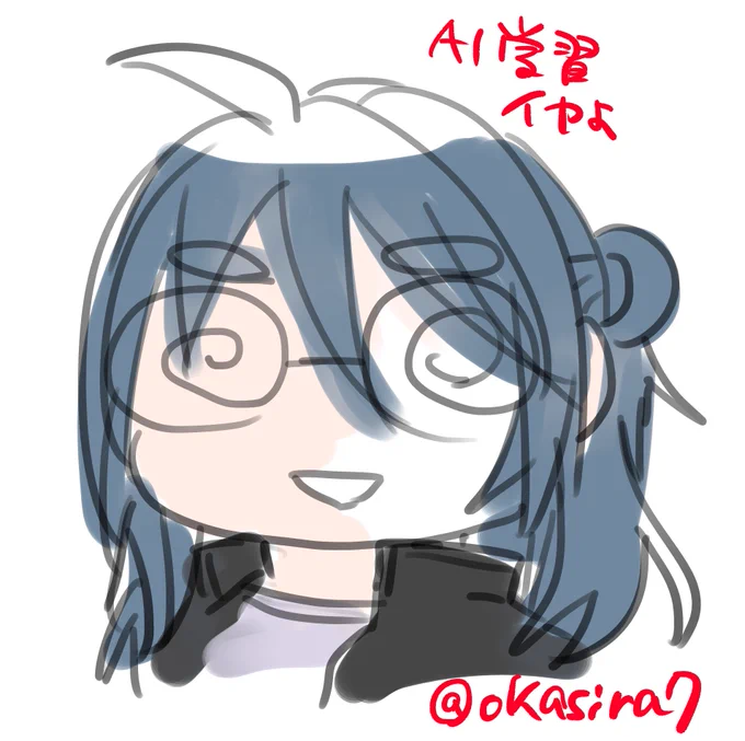 ちゃんと描いた(潜入)メガネ男子高校生孫六くん