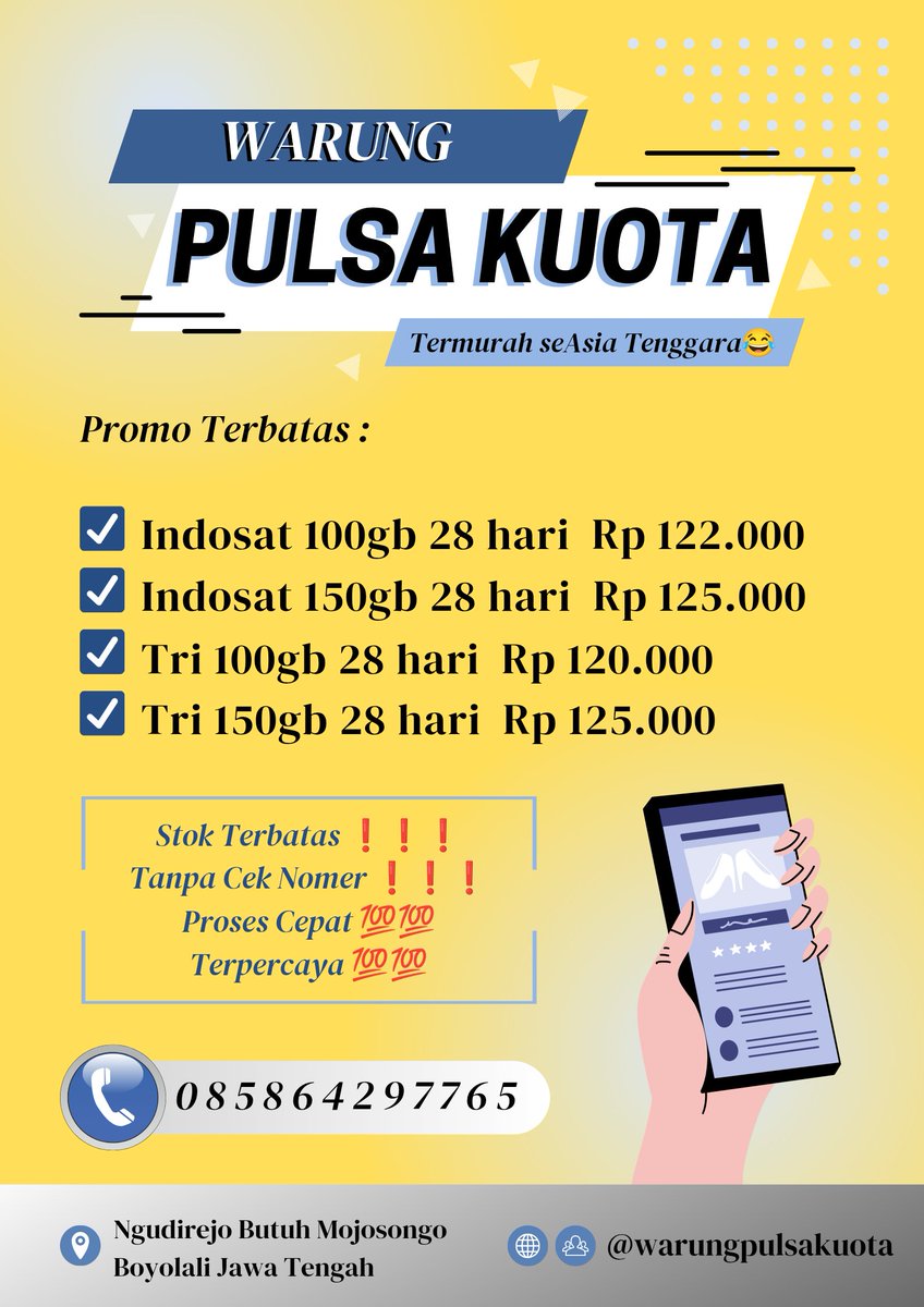OUTLET RESMI || INDOSAT TRI SMARTFREN AXIS (@b_wahyu18) / Posts / X