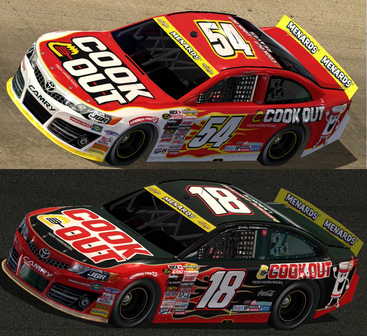 Max Reeves Cookout Cook out duo! my JGR #18 Bobby Labonte and #54 Max Reaves Concepts.