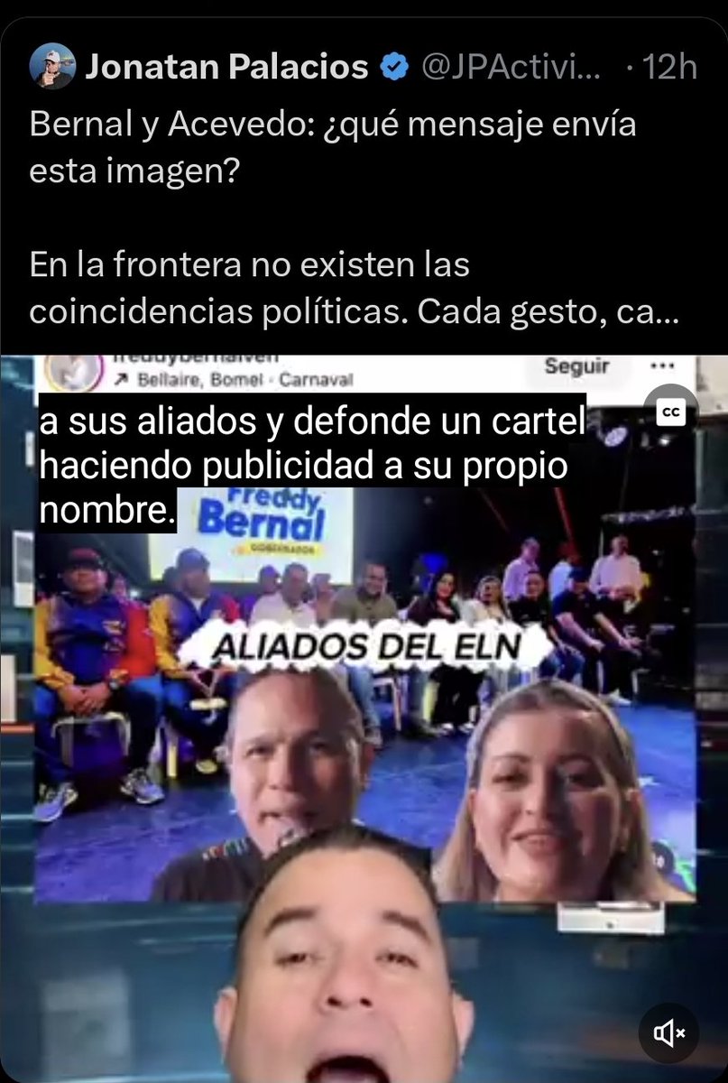 Un activista opositor venezolano se fue encima de <a href="/Jorgeacevedocuc/">Jorge Acevedo</a> <a href="/AlcaldiaCucuta/">Alcaldía de Cúcuta</a>  por segun él, su cercanía al cuestionado gobernador del #Táchira. Una explicación que requiere la ciudad, se trata de un régimen señalado de genocida.