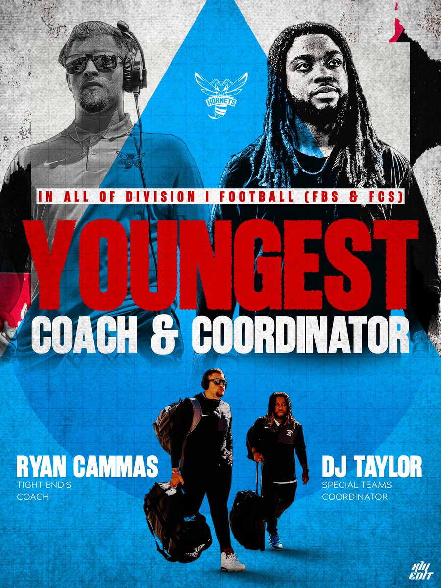 Congratulations to Coach DJ Taylor and Coach Ryan Cammas. Home of the youngest Position Coach and Coordinator in Division I football. The standard continues to rise. #NewJacEra 🐝 <a href="/taylordj14/">Coach David “DJ” Taylor</a> <a href="/RyanCammas/">Coach Ryan Cammas</a>