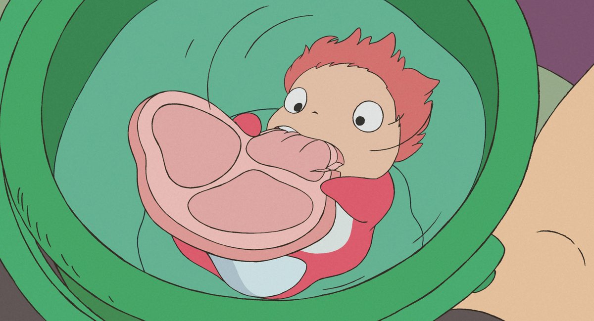 今晩は「アニメーション文化講座」の「アニメーターが語る―体験的レイアウト論」を開催します(受講の受付は終了)。皆さま、よろしくお願いします。画像は先週の講座で「塗り分け派」と「特効派」の説明で使った『崖の上のポニョ』のハムです。