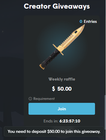 New $50 raffle is up on <a href="/casesdotgg/">Cases.gg</a> 

Cases.gg/affiliate/crea…