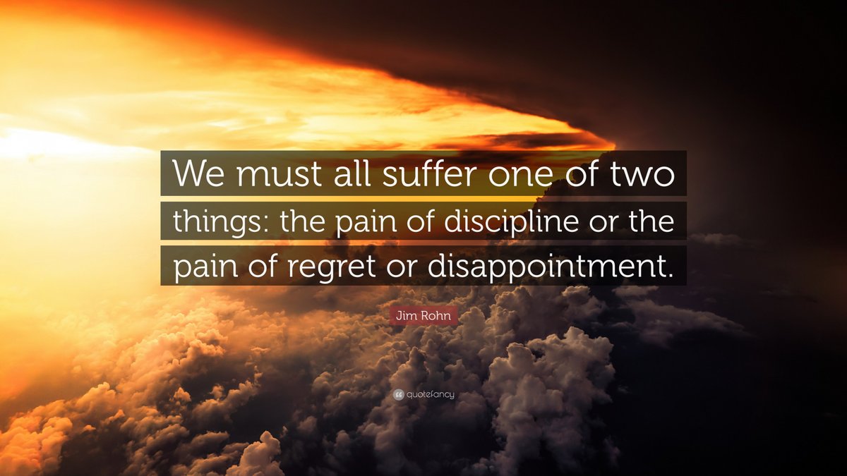 alexdubli's tweet image. “We must all suffer one of two things: the pain of discipline or the pain of regret or dissapointment.” — Jim Rohn #discipline #networkmarketing