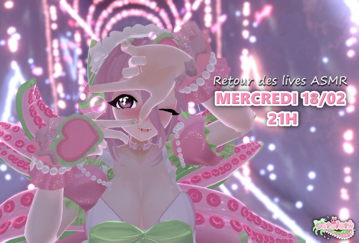 octoloth's tweet image. C'est le retour des câlinous tout doux~ 🥰
J'ai trop hâte de vous revoir ! 💗💚

LIVE :
📅 Mercredi 18/02
🕘 21h (heure FR)

.⋆♡ ꔫ ♡⋆.⋆♡ ꔫ ♡⋆.⋆♡ ꔫ ♡⋆.⋆♡ ꔫ ♡⋆.
| #vtuber | #vtuberfr | #VRChat | #ASMR |
