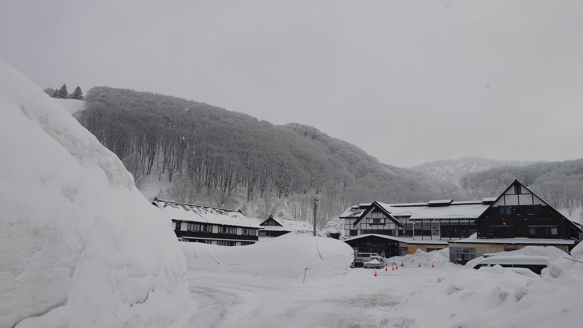 yunjii7920's tweet photo. #八甲田　#酸ヶ湯　の　#定点写真

2/17 午前9時の天候
曇り
−6℃
弱風
積雪420cm

おはようございます
明るい空から雪がフワフワ

今日の予報は
曇りのち晴れ
最高気温−5℃

路面圧雪
天気回復傾向でこれから青空が広がってくるでしょう。
八甲田ロープウェーは混雑中。
#八甲田山 https://t.co/wX1ii94rhc
