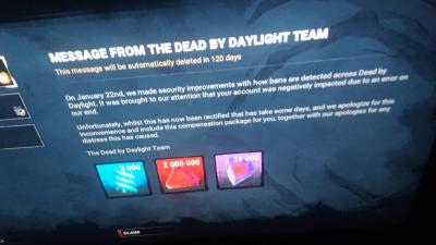_Frytz_'s tweet photo. @DeadbyDaylight gente, estou a +1 mes com ban falso no DBD. Ban por "abusing bugs" propagou via Steam Family. Saimos da family, mandei ticket gigante com 50+ prints. Recebi email de unban + recompensas, joguei normal... depois de reiniciar o jogo tomei banimento novamente https://t.co/zHcBbPH7QX