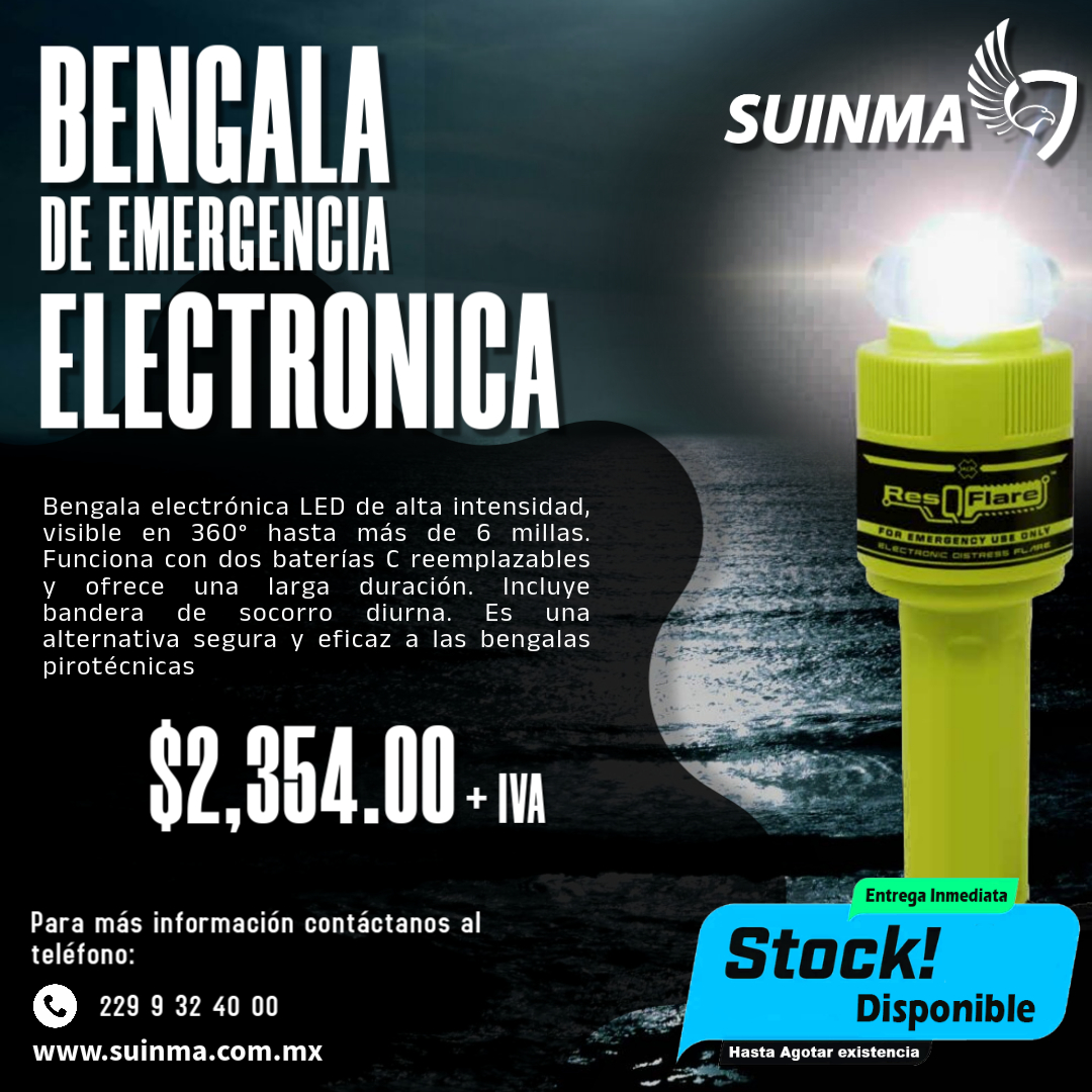ST_Suinma's tweet photo. Bengala Electrónica LED 
Más segura: sin fuego, sin humo y sin riesgo de quemaduras.
Reutilizable: larga duración, baterías reemplazables.
Alta visibilidad: 360° y luz intensa para emergencias.
Ecológica: sin residuos ni contaminación.
#SeguridadMarítima #BengalaLED #Emergencias https://t.co/4RzeIB8QKd