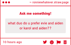 IM SORRY BUT EVIE AND AIDEN THEY ARE SO CUTE