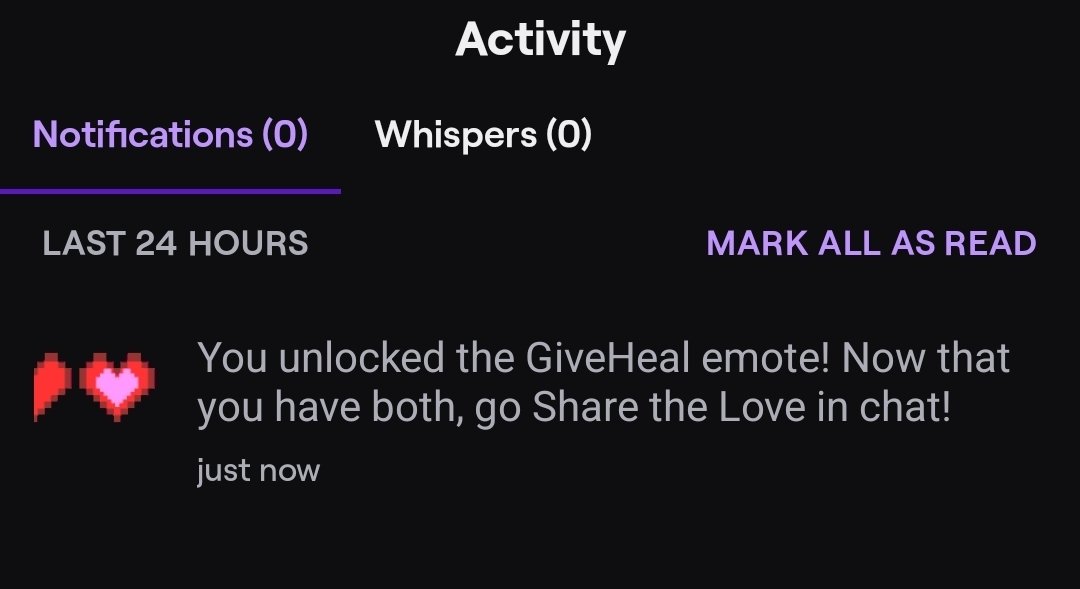 ReaperPlaysTv's tweet photo. @TwitchSupport so apparently I've unlocked both emotes after 5 minutes of watching? I don't have "NeedHeal" I've typed it in chat and looked through my emotes and my activity history. You guys need to do better about announcing these events and giving out the rewards https://t.co/fkoRBKUCjj