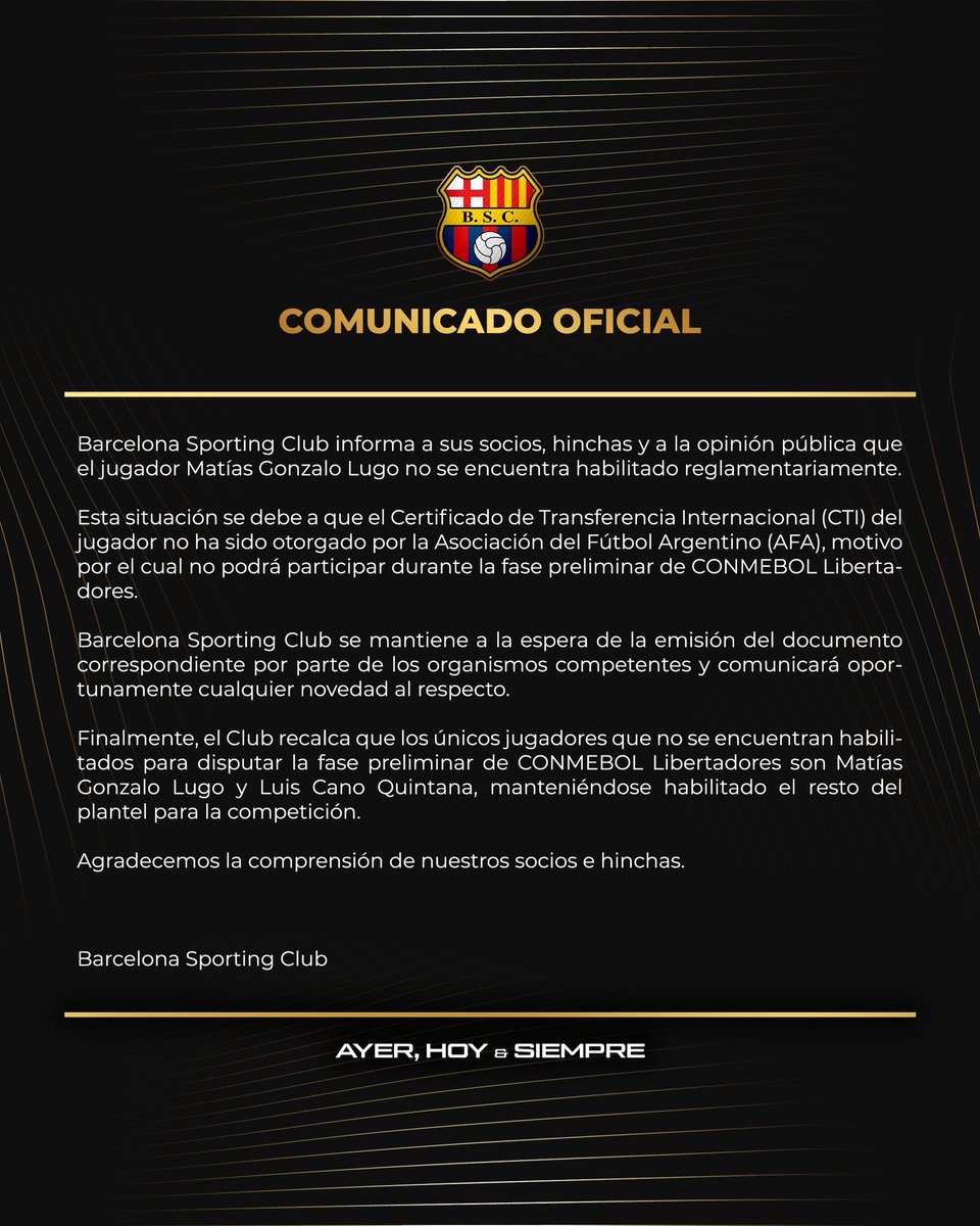 Comunicado oficial