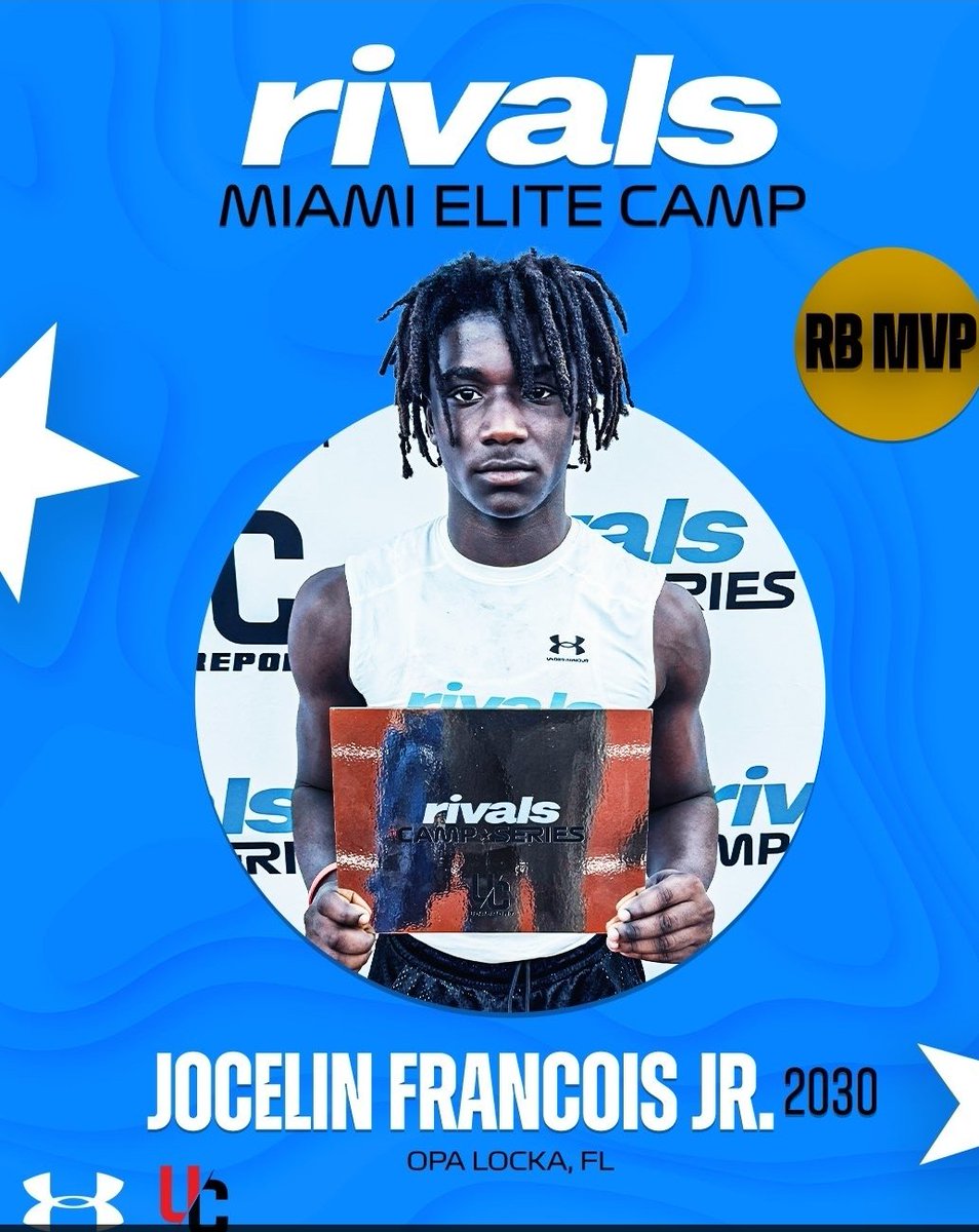 Carol City 2030 RB
wins MVP for all RB at Rivals Miami 2026