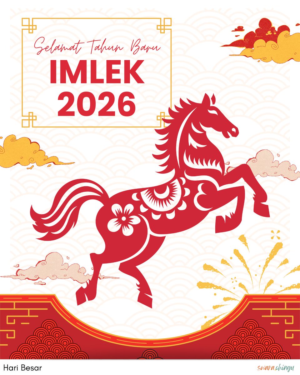 SwaraChingu's tweet photo. Gong Xi Fa Cai! โจ
Mari rayakan Tahun Kuda Api dengan penuh semangat ๐ฅ๐ฅ
#imlek2026
#sc_haribesar https://t.co/Q31kV1LGIZ
