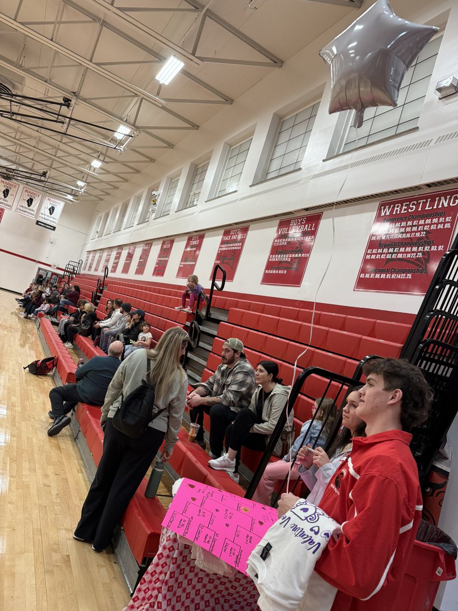 RedHawkVB's tweet photo. Championship shirts and medals ready, Main Gym games Live Streamed on Marist YouTube tonight #ChampionshipMonday #PackedHouse 👏👏 https://t.co/W7NZXQDeJR