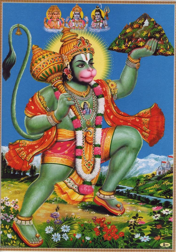 Hanuman with Sanjeevini parvat 

Keeping this picture or vigraha in our house will relieve us from all sort of illness
Jai Shri Ram