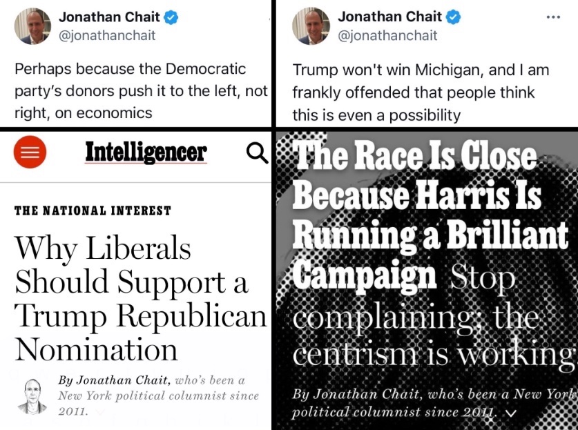 We need to recognize this as an epic once-in-generation run right here — a truly hall of fame level effort to be wrong about everything. The commitment and the steadfast consistency are genuinely breathtaking.