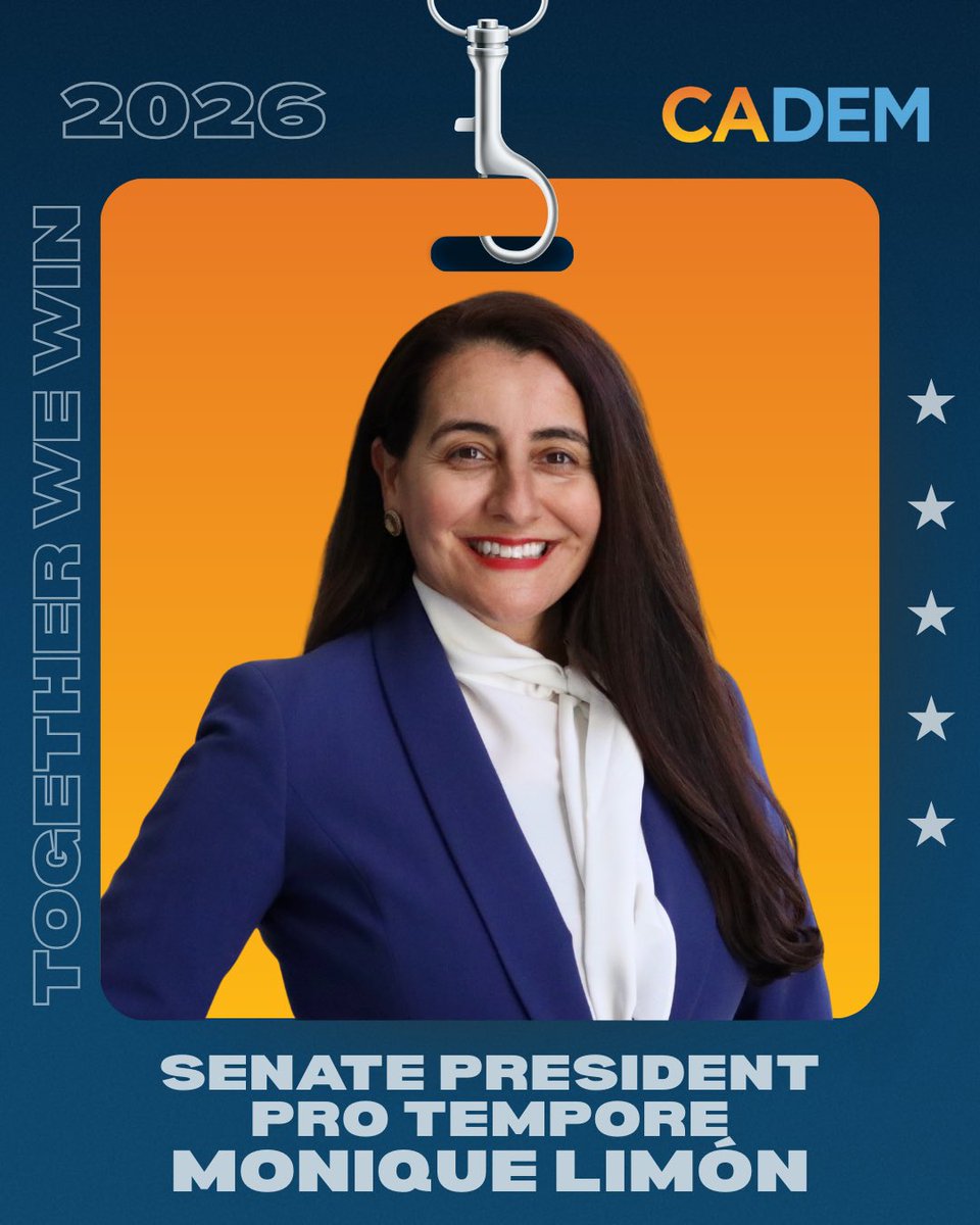California Senate President Pro Tem Monique Limón is a trailblazer as the first woman of color, first Latina, and first mom to serve in this role. Her leadership reflects the very best of our state’s values. We’re excited to hear from her at the 2026 Endorsing Convention!