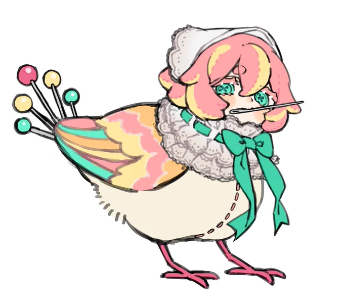 ぬいぐるみハーピー 民家に侵入して盗んだリボンやはぎれで巣を作る #OC