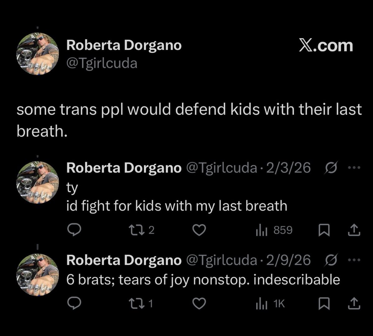 Things a dude in women’s clothing says online before publicly executing his wife and KIDS.