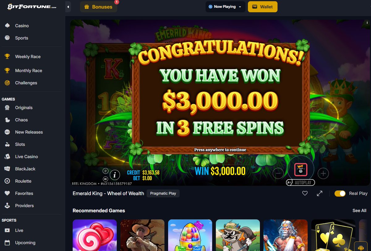 HOLY WWWWW <a href="/bitfortune/">BITFORTUNE</a>!!

Day one <a href="/PragmaticPlay/">Pragmatic Play</a> release. 
Max win baby. 

Drop your BitFortune users below, code DGNR users getting juiced. We are so hot right now. 

join.bitfortune.com/dgnr