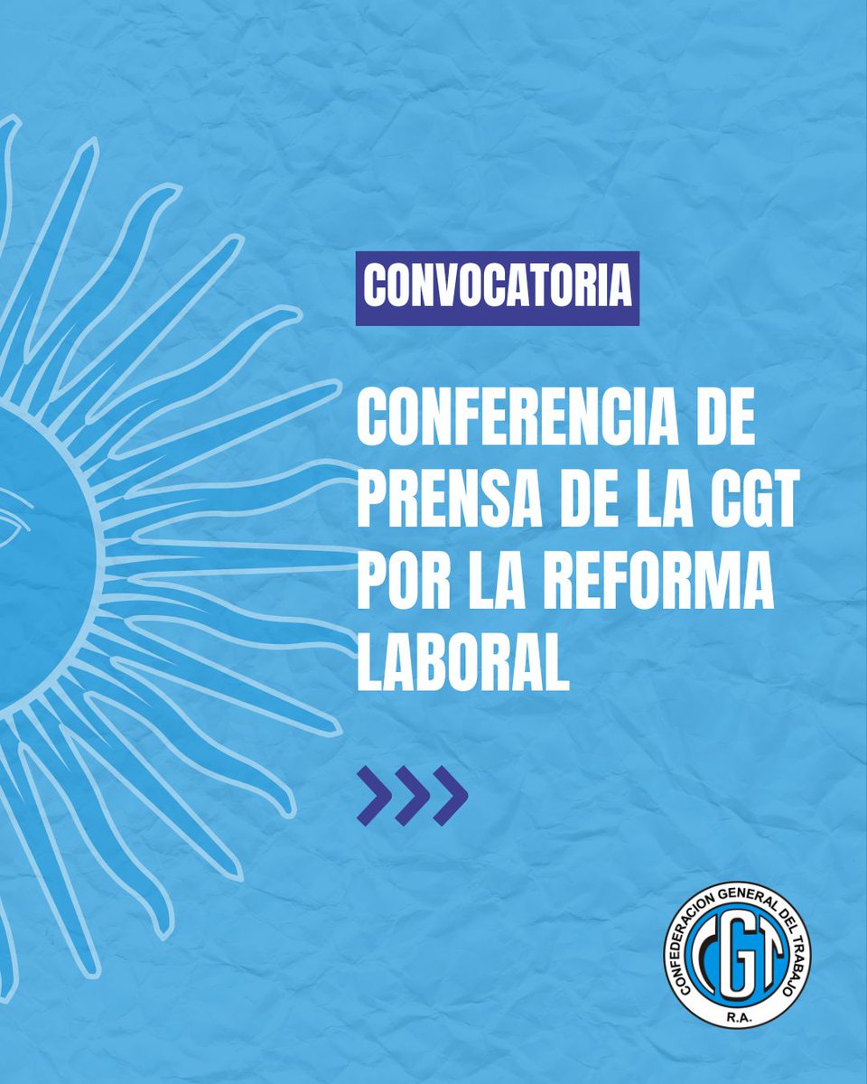 📣 RESOLUCIÓN DEL CONSEJO DIRECTIVO NACIONAL

Se resolvió llamar a un paro nacional de 24 horas el día en que la Cámara de Diputados trate el proyecto de ley de modernización laboral.

🗓️ Este miércoles a las 11 hs, en el Salón Felipe Vallese (Azopardo), brindaremos una