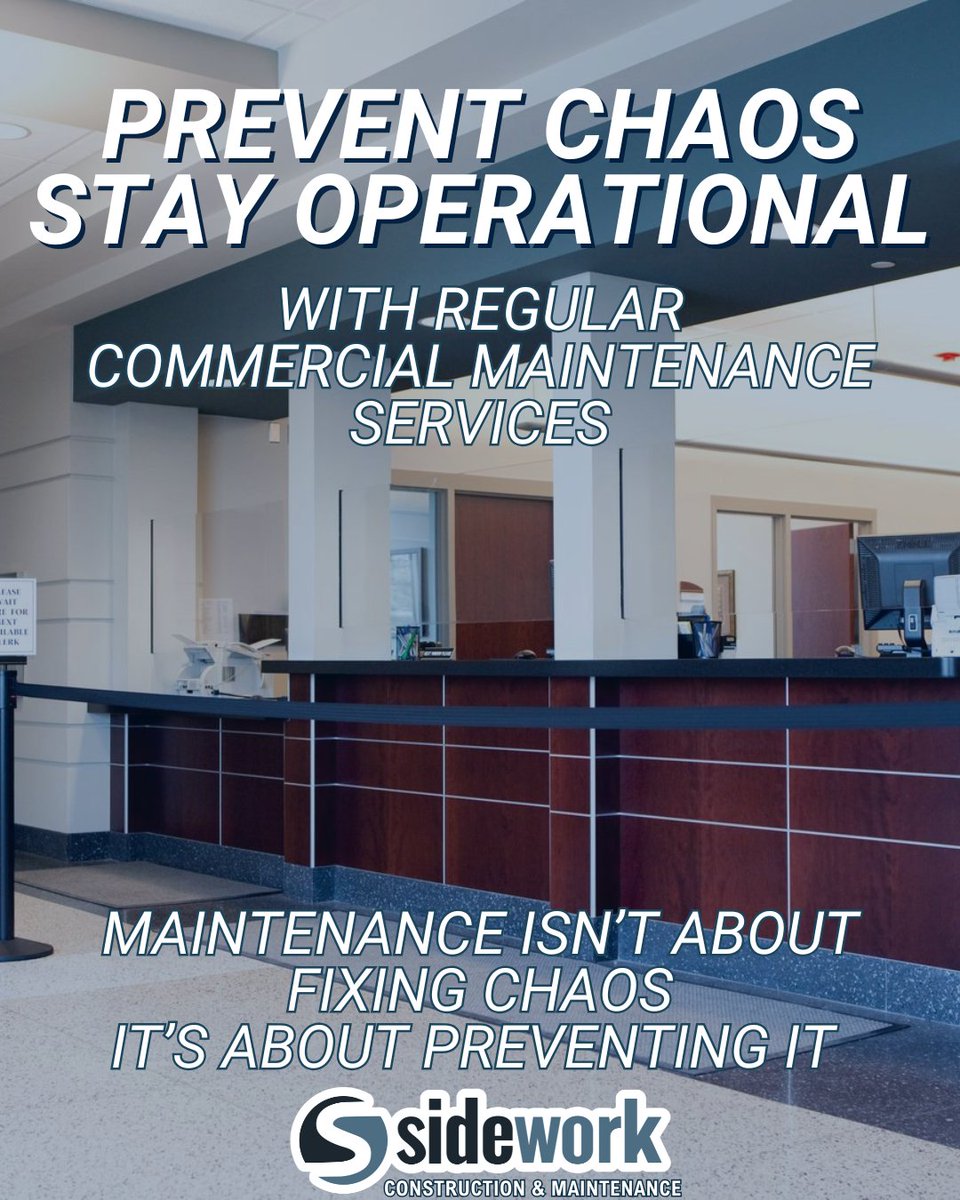 Sidework_CM's tweet image. Most commercial maintenance emergencies start as “we’ll deal with it later.” Sidework helps you catch issues early. Avoiding the shutdowns, failed inspections, and late-night panic calls.
sideworkcm.com

#Sidework #CommercialMaintenance #FacilitiesManagement