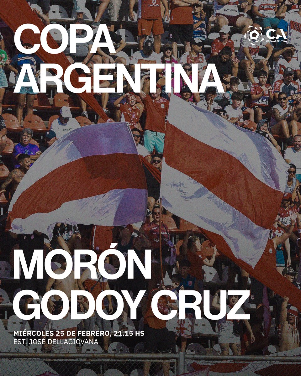depmoronoficial's tweet image. ¡𝐕𝐨𝐥𝐯𝐞𝐦𝐨𝐬 𝐚 𝐂𝐨𝐩𝐀𝐫! 😉

El próximo miércoles 25 a las 21:15 hs. enfrentaremos a Godoy Cruz, por los 32avos. de final de la Copa Argentina, en el Estadio José Dellagiovana.

#SomosElOeste 🐓