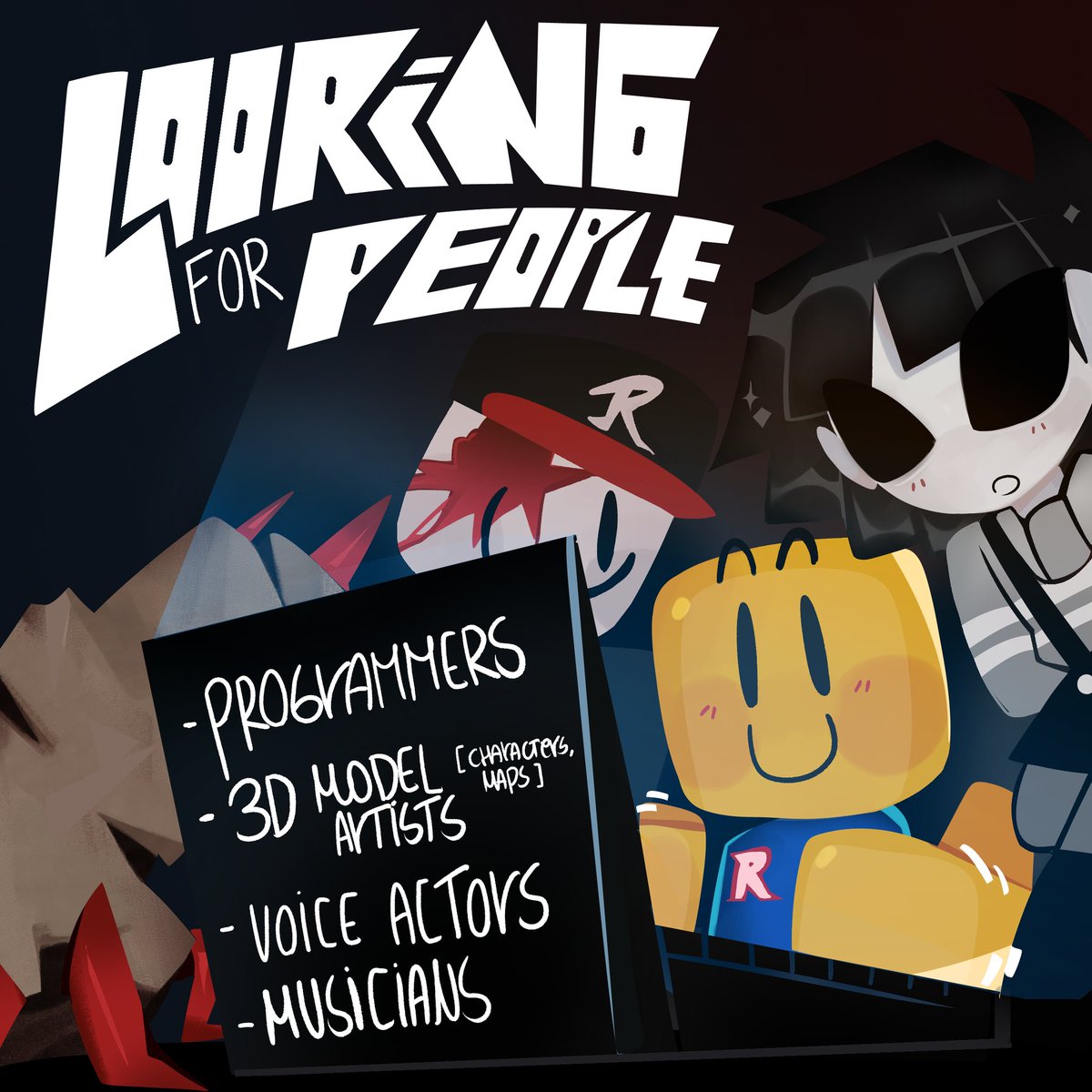 CeaNicolas60293's tweet photo. Se busca gente para ayudar en el proyecto todo lo necesario esta dentro de la imagen 

Looking for people to help with the project; everything needed is within the image. 
(Creditos para @Reyesikk_Reyes)

#robloxart #RobloxDev #gamedev #treasurehorror https://t.co/ws4xjwwEPj