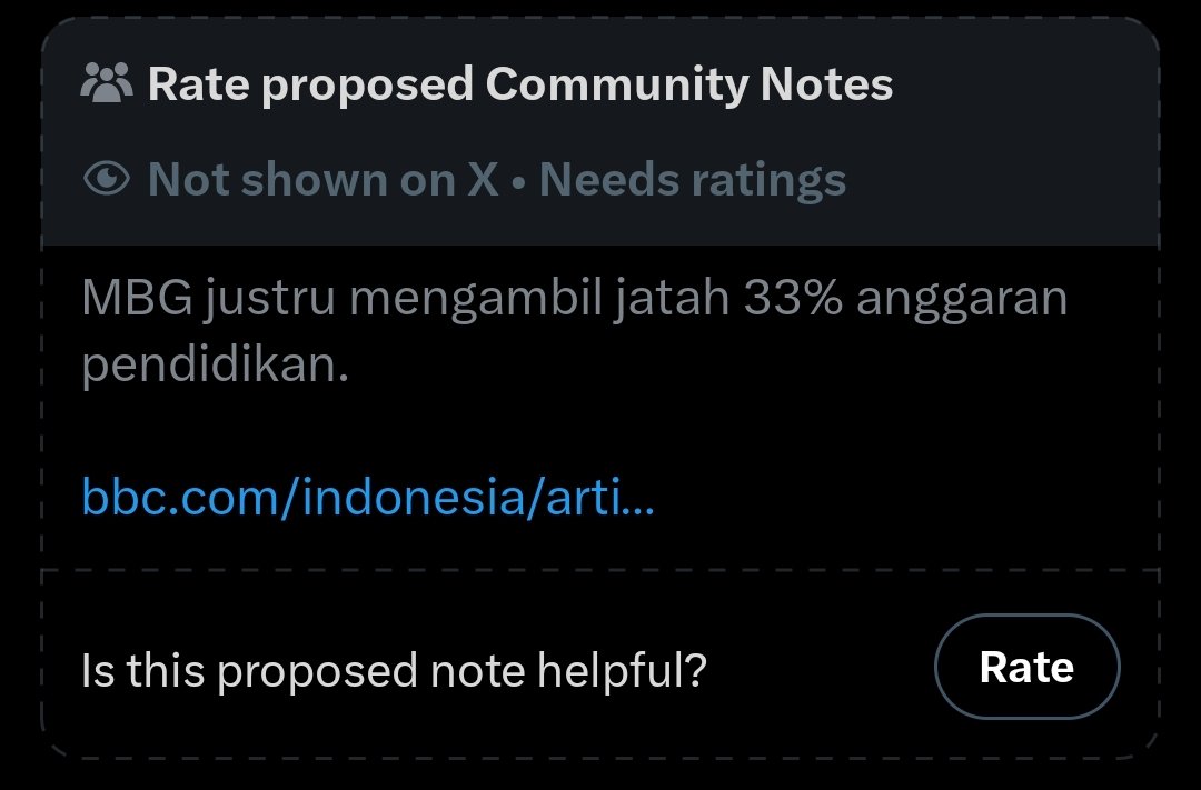 Dospemz's tweet photo. Jangan lupa rate community notes-nya, guys! 
This is the only way to keep misleading statements in check and make sure context wins over propaganda 😏 https://t.co/ACQNGzRsEg