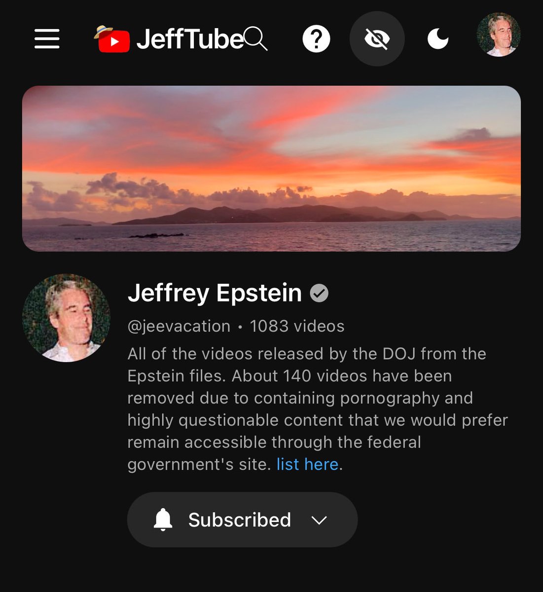 Someone has started a new site called JeffTube and released all the DOJ videos made public. I think they keep adding to it.

This could be gone by next week but there is the info, bookmark it
jmail.world/jefftube