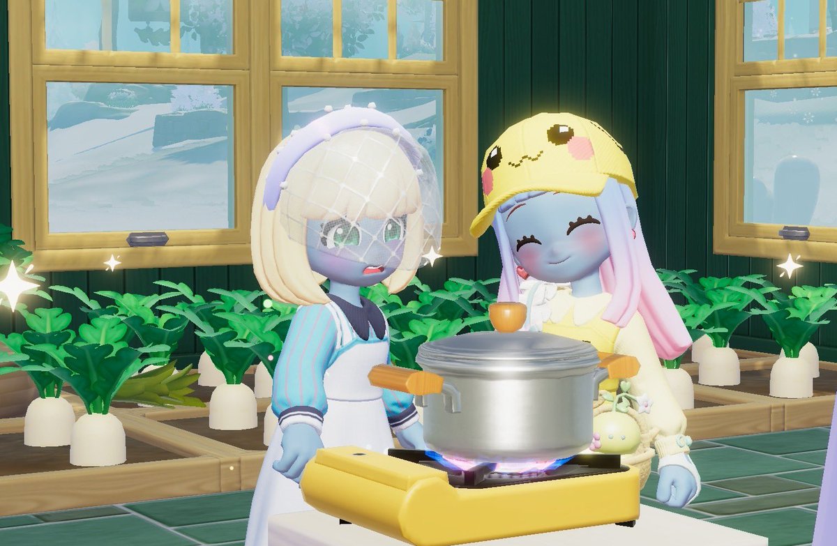 kerotter_a's tweet photo. 今日もみおぴとピア活した！
みおぴ初めてのお料理！(*´﹃｀*)
家の中で作物育ててるのやばいなと思ったけど、木まで植えてた。( ˙꒳​˙  )
たのちかった。

#ハートピア https://t.co/pCRfNZEUix