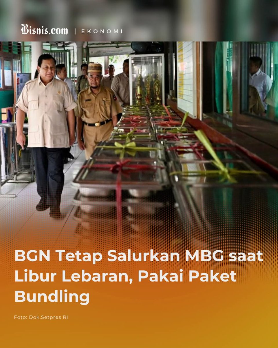 Kalian harus tahu:

1 hari MBG = 1 triliun (dibulatkan biar gampang ngitungnya).

Jika libur 7 hari gara-gara Lebaran, maka 7 triliun nggak jadi dibagi-bagikan dong.

7 triliun ini, hitung-hitunganannya: 70% buat biaya beli bahan makanan, 20% buat operasional, 10% buat