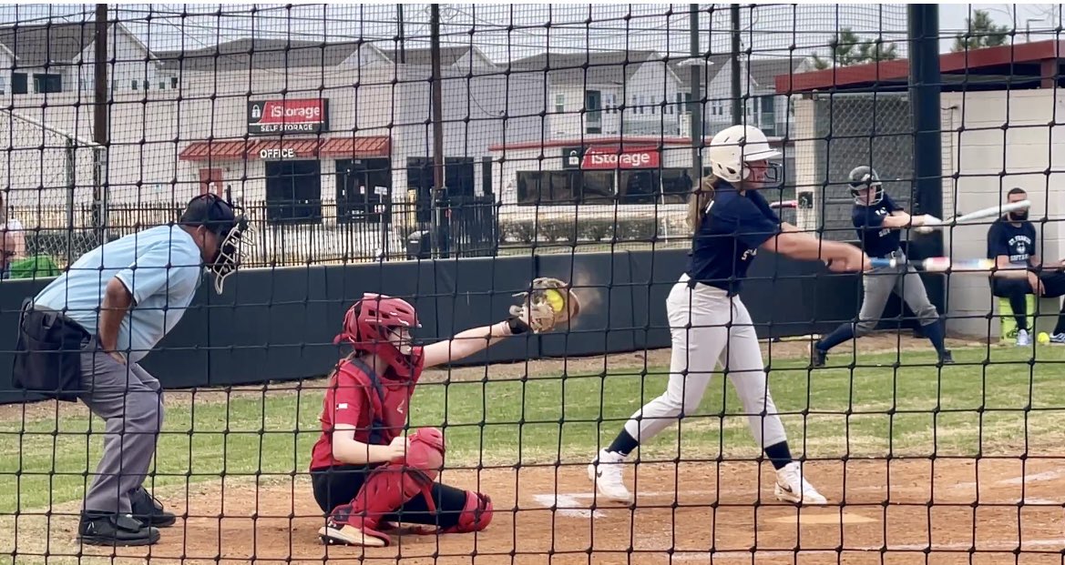 ChloeChelly's tweet photo. First HS game in the books. I caught , doubled with two RBI’s and we won 9-2. Excited for this season with my team! @SJ23Lions @SJ23Athletics #softball #catcher #softballtwin #golions https://t.co/7nN9vFG39Q