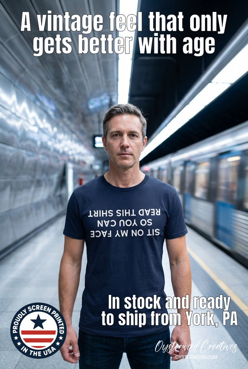 Oysterwood_'s tweet image. Underground lights, premium cotton, and an upside-down punchline. Soft Comfort Colors fit + hand screen-printed in York, PA. $21.95. #GraphicTee #AdultHumor #HandPrinted

Shop here:  oysterwood.com/product/sit-on…