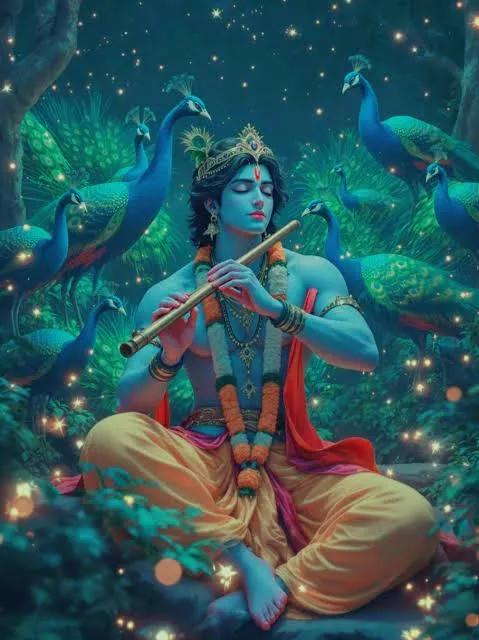 बात श्रद्धा और विश्वास की है..

घर के आंगन में मोरपंख गिरा था दादी बोली 
मोरपंख गिरा पड़ा है, दादा बोले लगता है मोर 
आया था, पोता बोला क्या पता कृष्ण खुद आए हों..
 ये है पोता का विश्वास..

बस अपने भक्तों का ये विश्वास, श्रद्धा, भरोसा ही
 जगत के नाथ, परम ईश्वर कृष्ण को भी स्वर्ग