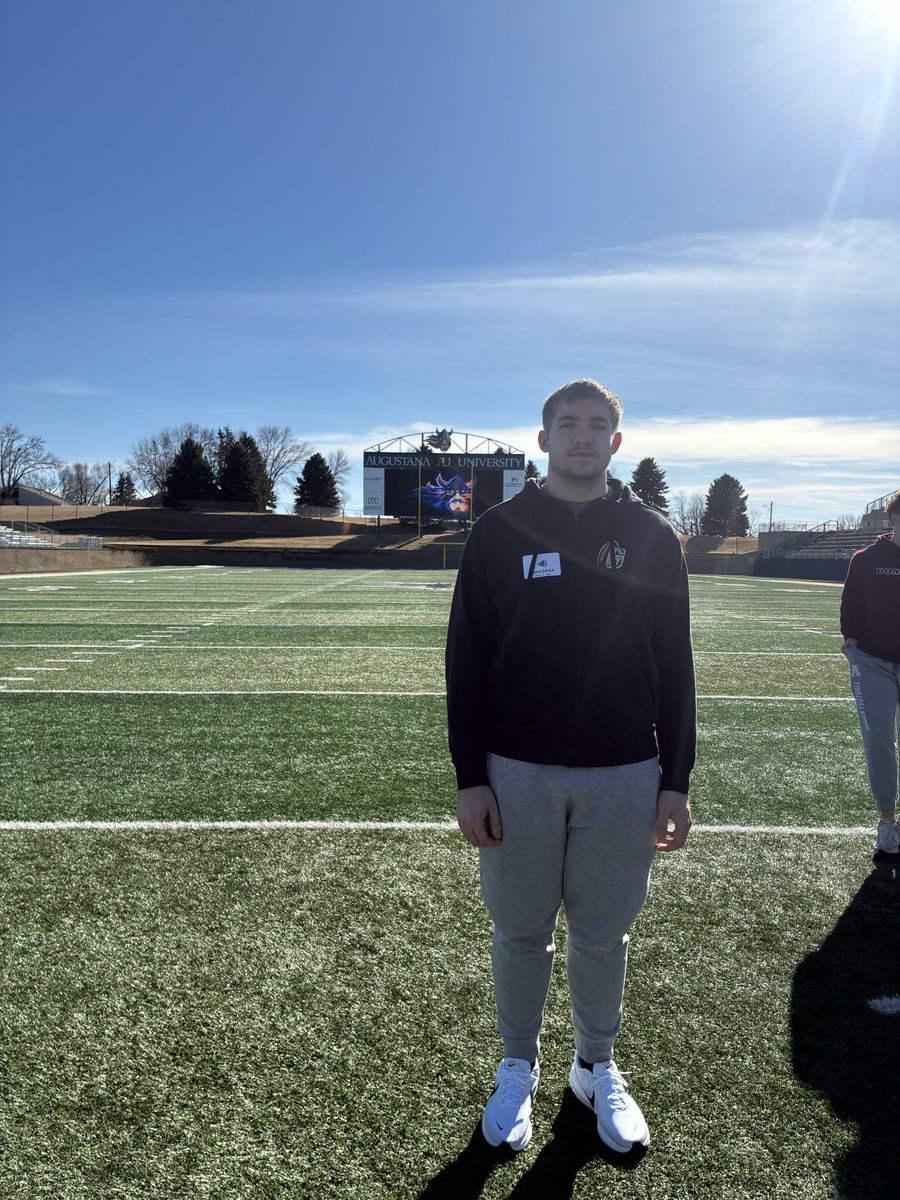 Thank you <a href="/CoachSipple/">Mark Sipple</a> for the invite I had a great time today to get to know the campus and staff! <a href="/CoachMorris02/">Coach Drew Morris</a> <a href="/GoAugie/">Augustana Vikings</a>