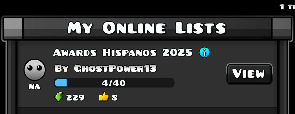Gente, prueben los niveles de los AWARDS HISPANOS
en esta list 📔

cuantos ya tienen completados? 👀

ID: 2400087