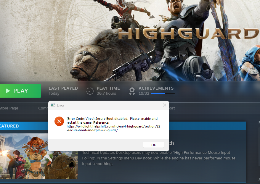 Chubbies__'s tweet photo. @PlayHighguard  yall wanna fix this? one day i can play and the next i cant https://t.co/K6xiyx3wow