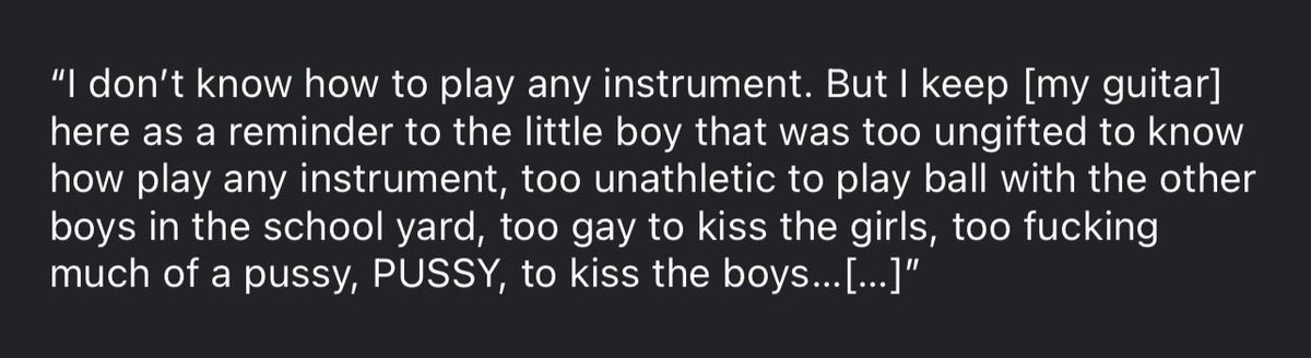 we need to circle back to this again bc this sounds very familiar to interviews he’s done talking about his own life