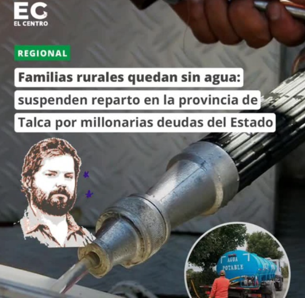 Iherreraa's tweet photo. Boric dejó sin agua a la provincia de Talca.  Se robaron todo https://t.co/NOxyj9yj1r