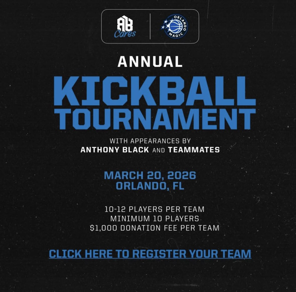 jsthollywood407's tweet photo. Magic fans🚨
I NEED 8 PEOPLE! 
Kickball tournament $1000 donation to AB cares and we put on a show in the O!
Thats the day before the Lakers game so you knowwww the city is gonna be vibing and i will also do a Meals 4 Orlando before this! HMU IF INTERESTED!!
#orlandomagicfans https://t.co/EPLZLoy2Bh