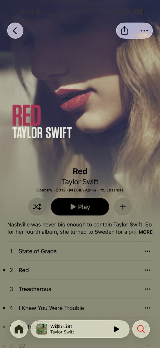 OutOfWoodsClear's tweet photo. ABSOLUTELY GORGEOUS #iOS26 #AppleMusic https://t.co/G7coREnfFa