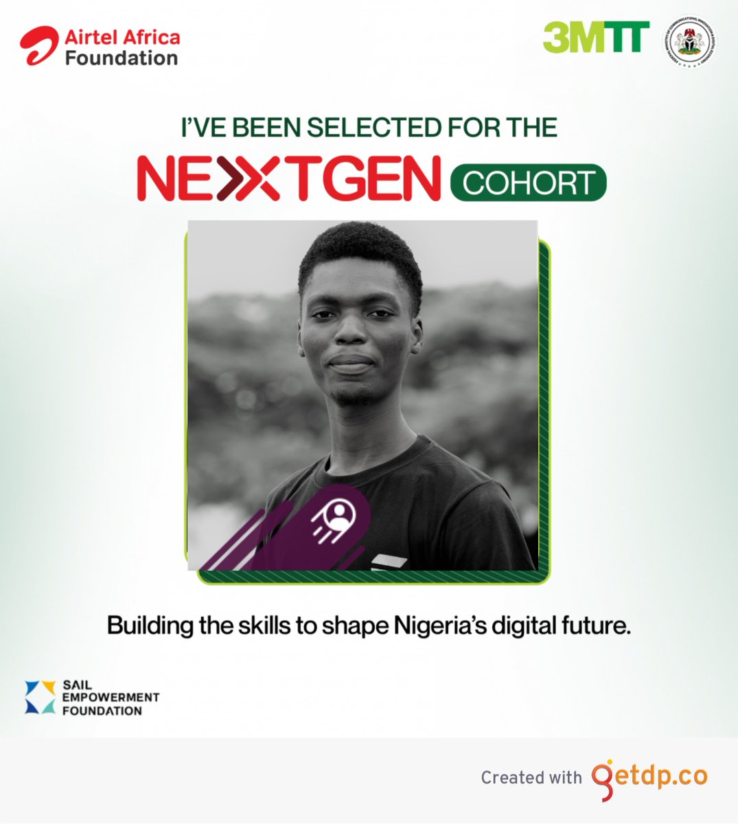 I've been selected for the NextGen x 3MTT Cohort. Can't wait to grow, connect and make a difference.
#My3MTT #3MTTWeeklyReflection
<a href="/3mttNigeria/">3MTT Nigeria</a> <a href="/IHSTowers/">IHS Towers</a> <a href="/NITDANigeria/">NITDA Nigeria</a> @AirtelAfricaFoundation