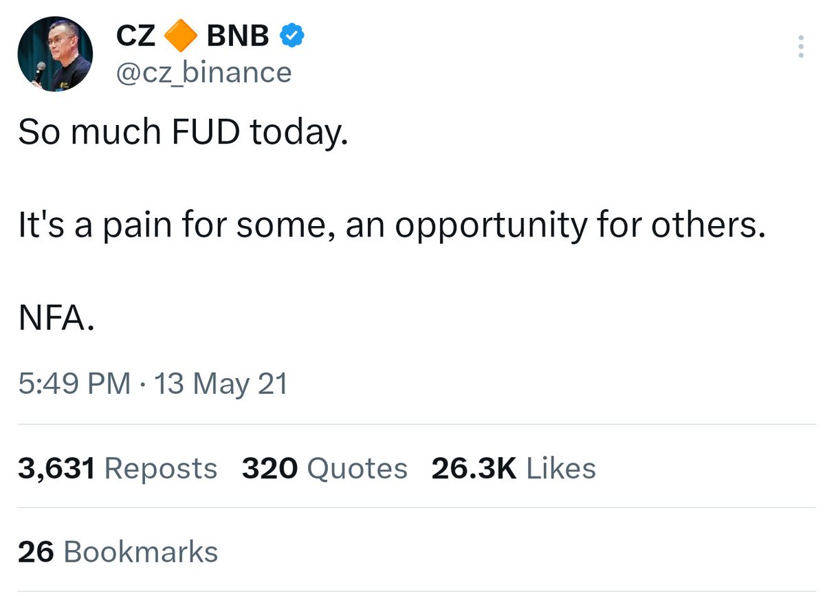 creptosolutions's tweet image. "So much FUD today. It's a pain for some, an opportunity for others. NFA." - CZ 

5 years later, this is still the ultimate signal. While the noise gets louder, real Binancians just keep BUIDLING.