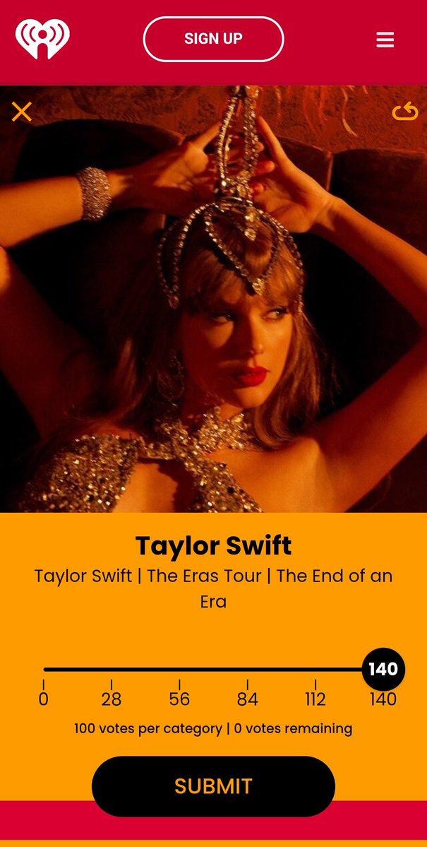 Taylor Swift is incredible, has a wonderful voice!
Let's vote for her now! It's POWER HOUR!
Iheart.com/music-awards/#…