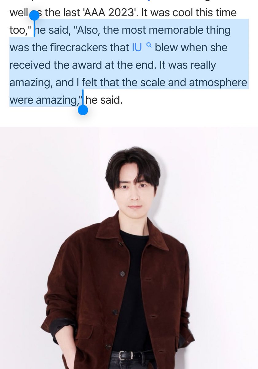 THE MOMENT OMG !!!  IU JUNHYUK !!!

iu’s fireworks moment was something that impressed him at the AAA