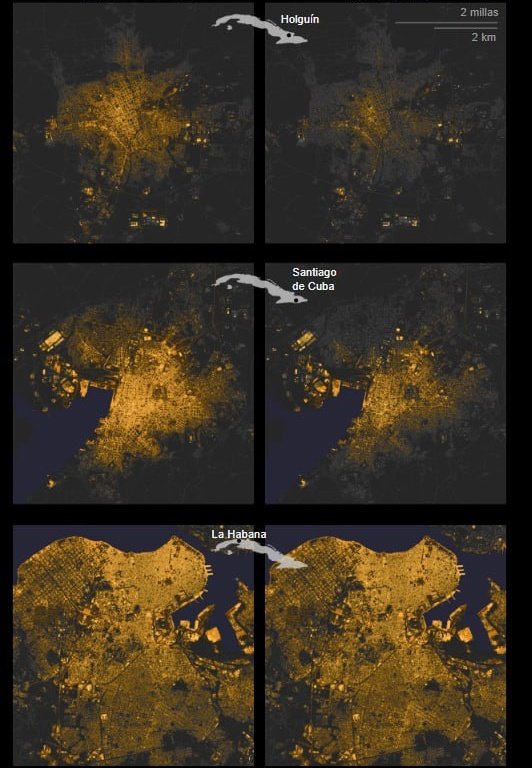 🚧🇨🇺🚨🛑⚠️🚧 #AHORAMISMO
#Cuba 
CUBA está a oscuras,solo los altos funcionarios tienen energía, el alumbrado público y de las zonas populares se ha restringido casi totalmente,..el gobierno redujo la semana laboral a 4 dias, recortó el transporte público...los cubanos que
