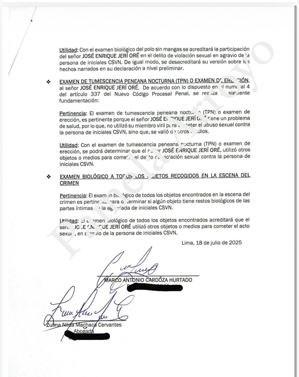 Los traumas sexuales de Jeri vienen por que es impotente sexualmente, esto segun su amigo Marco Cardoza Hurtado que pidió el examen de tumefascencia peneana nocturna, el acto de violacioxn lo habría realizado con algún objeto.
Ahora se entiende mejor sus diversos traumas