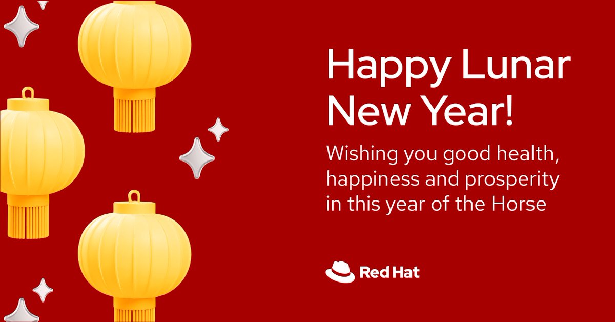 RedHatAPAC's tweet image. Wishing our APAC community a prosperous Lunar New Year! 🧧✨

Here’s to growth, resilience and open innovation in the year ahead.

#LunarNewYear #APAC #OpenSource #Innovation